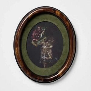 Threshold Oval Floral Wall Art in Brown, Green, Black